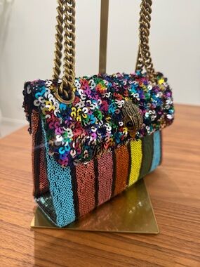 Kurt Geiger Multicolor Sequin Striped Chain Crossbody Bag